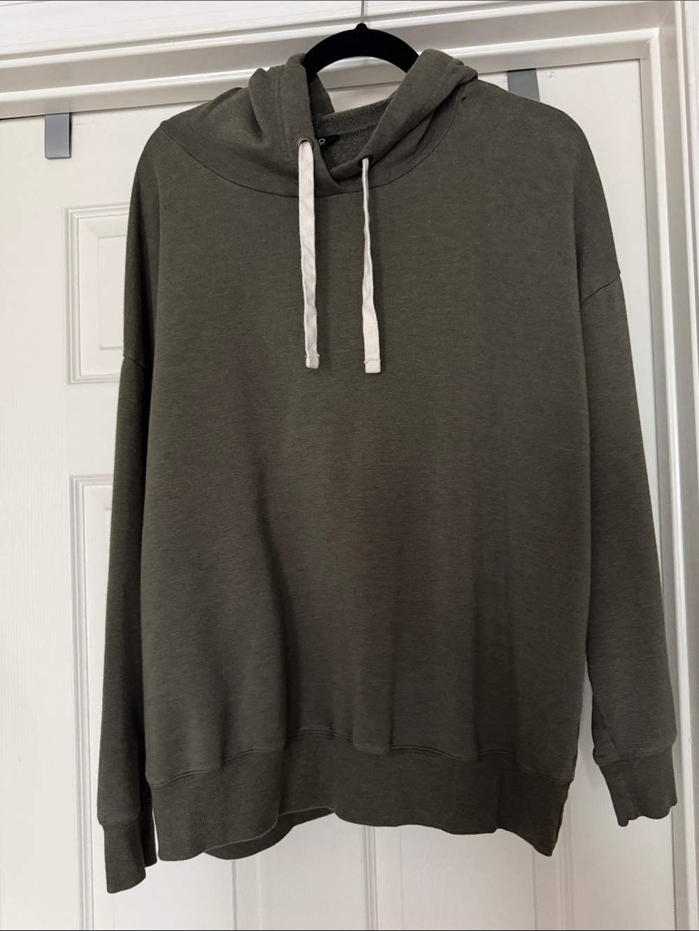 Buffalo David Bitton Olive Green Hooded Sweatshirt with White Drawstrings